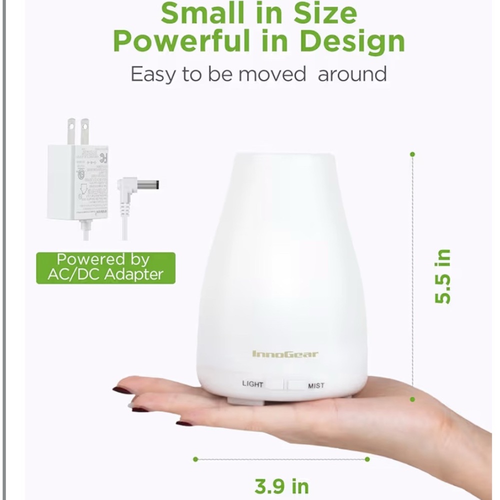 InnoGear Aromatherapy Diffuser - Basic White - New In Box - Picture 3 of 5